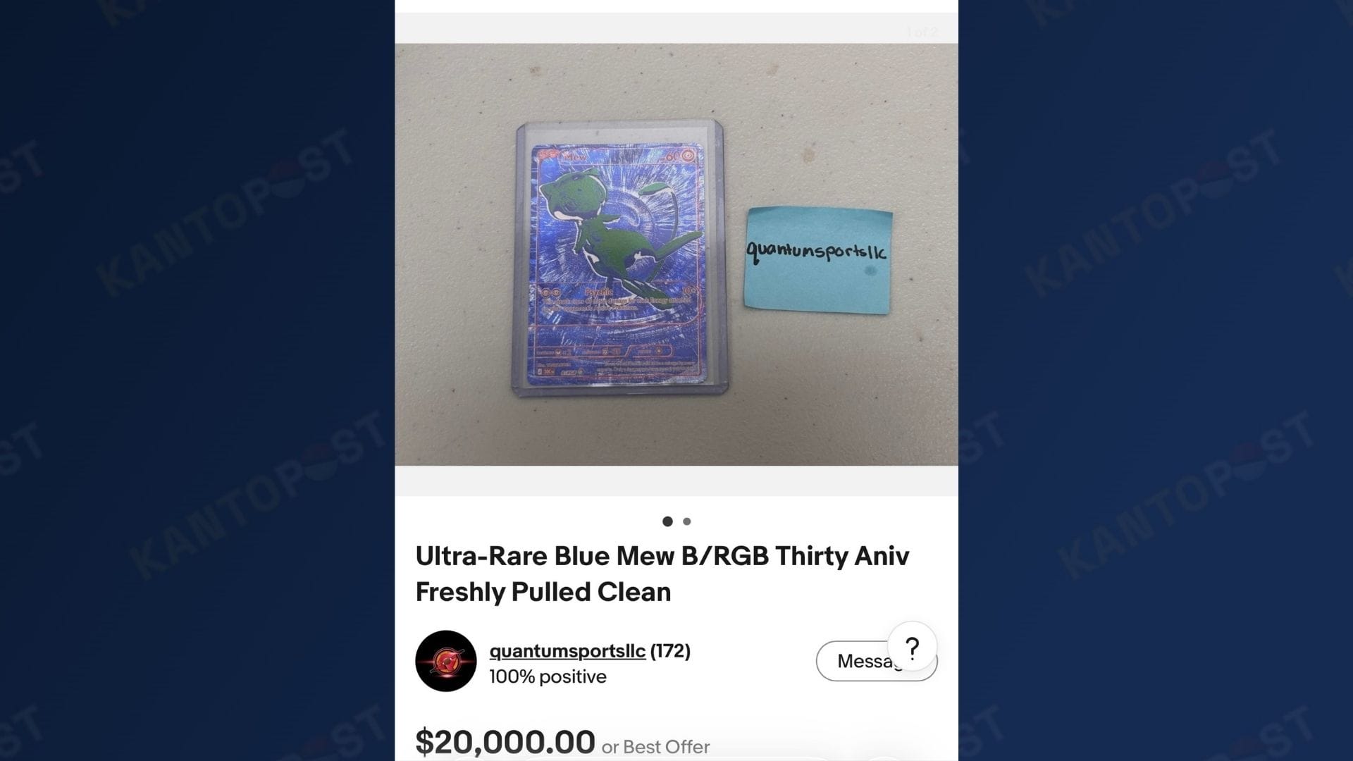 Mew ex RGB Pokémon 30th Celebration card sale on eBay