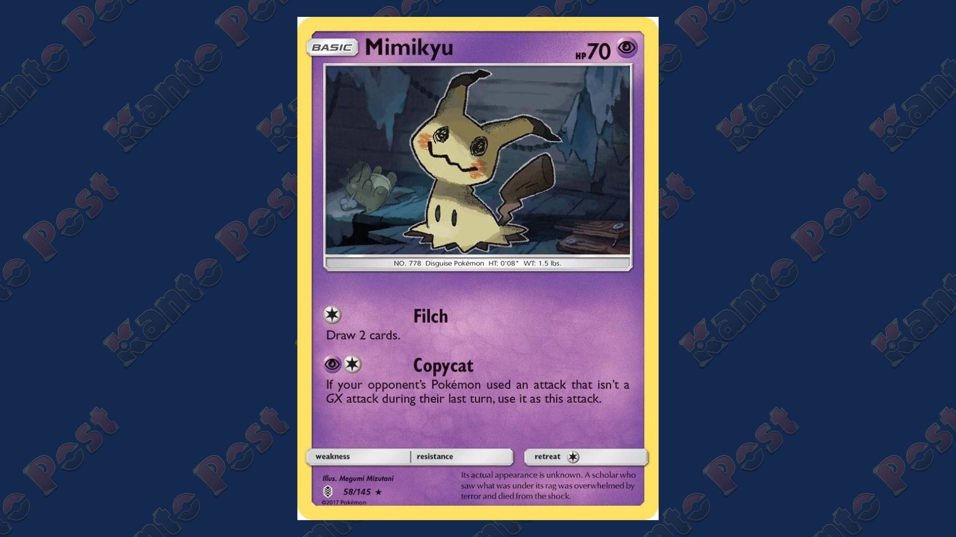 A Mimikyu #58 Pokémon card