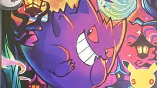 Gengar ex SIR Pokémon card from the Pokémon 30th Celebration set